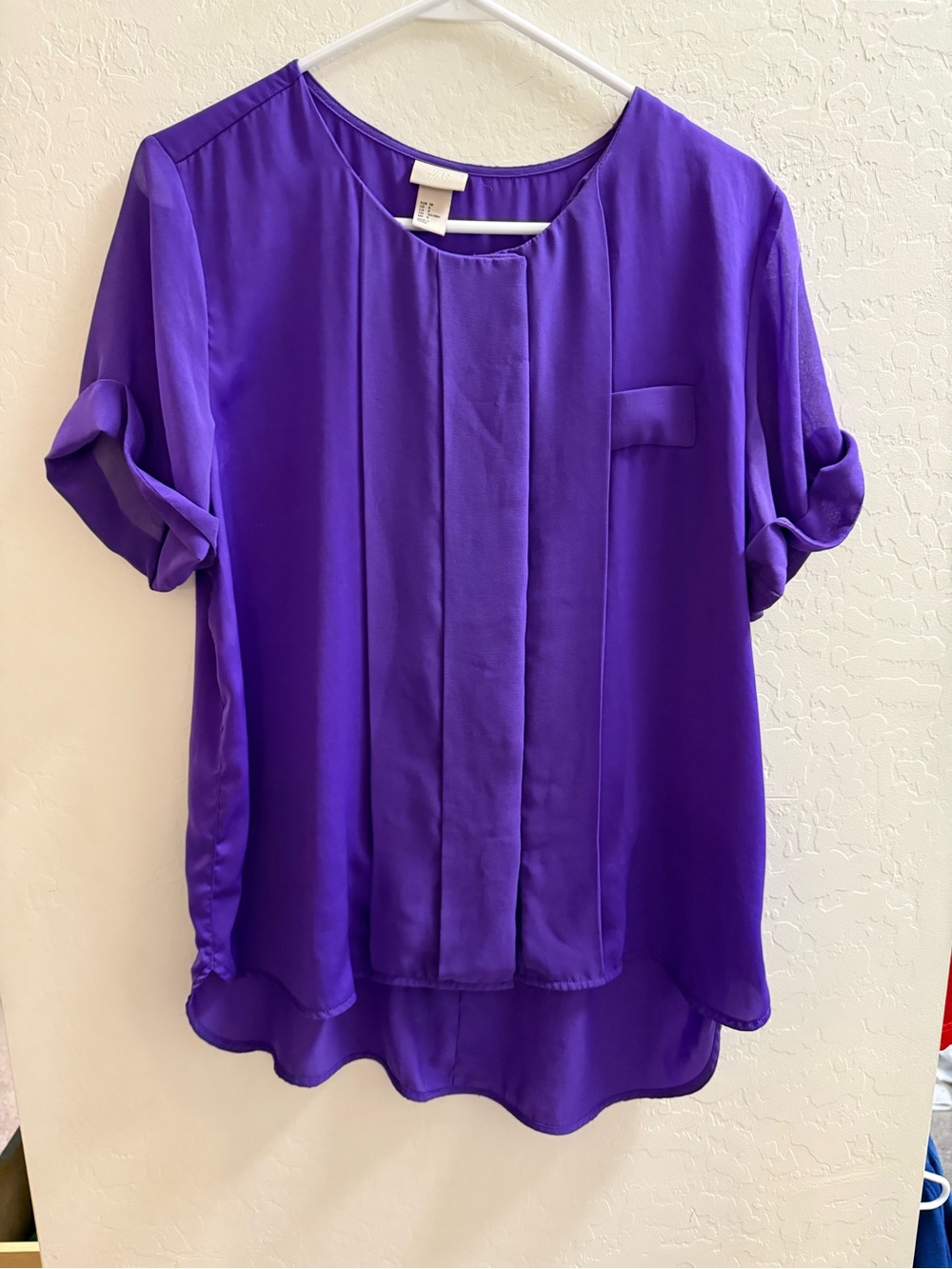 H&M Violet Roll-Sleeve Blouse